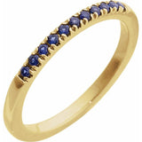 10K Yellow Gold Natural Blue Sapphire Stackable Ring