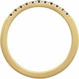 10K Yellow Gold Lab-Grown Blue Sapphire Stackable Ring