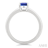 7X5MM Octagon Shape Tanzanite Precious Solitaire Ring in 14K White Gold
