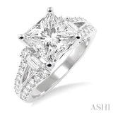 3/4 Ctw Diamond Semi-Mount Engagement Ring in 14K White Gold