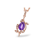 14KT Gold Amethyst Necklace