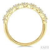 1/2 Ctw Split Entwined Top Baguette and Round Cut Diamond Fashion Ring in 14K Yellow Gold
