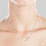 1/2 Ctw Round Cut Diamond Station Necklace in 14K White Gold