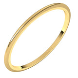 10K Yellow Gold 1 mm Half Round Band Size 5