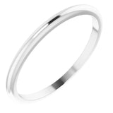 14K White Gold 1.5 mm Half Round Band Size 8