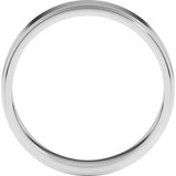 10K White Gold 5 mm Stepped-Edge Flat Band Size 11.5
