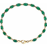 14K Yellow Gold Lab-Grown Emerald 7 1/4