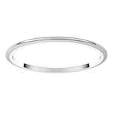 Platinum 1 mm Half Round Band Size 6