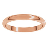 14K Rose Gold 2.5 mm Half Round Band Size 5