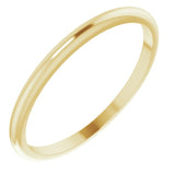 14K Yellow Gold 1.5 mm Half Round Band Size 11