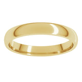 14K Yellow Gold 3 mm Lightweight Comfort-Fit Half Round Band Size 11