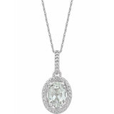 Sterling Silver Lab-Grown White Sapphire & .01 CTW Natural Diamond 18