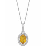 Sterling Silver Natural Citrine & .01 CTW Natural Diamond 18