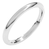 Platinum 2 mm Comfort-Fit Half Round Band Size 4