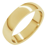 10K Yellow Gold 5 mm Lightweight Comfort-Fit Half Round Band Size 12