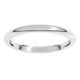 14K White Gold 2 mm Comfort-Fit Half Round Band Size 10.5