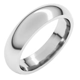 10K White Gold 5 mm Comfort-Fit Half Round Band Size 10