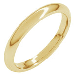 18K Yellow Gold 2.5 mm Comfort-Fit Half Round Band Size 10.5