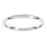 14K White Gold 1.5 mm Lightweight Comfort-Fit Half Round Band Size 7