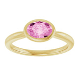 14K Yellow Gold Lab-Grown Pink Sapphire Ring
