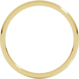 14K Yellow Gold 1.5 mm Lightweight Comfort-Fit Half Round Band Size 7.5