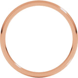 14K Rose Gold 1.5 mm Lightweight Comfort-Fit Half Round Band Size 4
