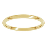 14K Yellow Gold 1.5 mm Lightweight Comfort-Fit Half Round Band Size 8.5