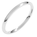 Platinum 1.5 mm Lightweight Comfort-Fit Half Round Band Size 6