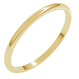 10K Yellow Gold 1.5 mm Lightweight Half Round Band Size 5
