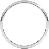 14K White Gold 1.5 mm Lightweight Half Round Band Size 7.5