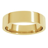 14K Yellow Gold 5 mm Lightweight Comfort-Fit Flat Band Size 11