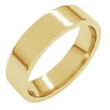 14K Yellow Gold 5 mm Lightweight Comfort-Fit Flat Band Size 8.5