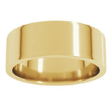 14K Yellow Gold 7 mm Lightweight Comfort-Fit Flat Band Size 8.5
