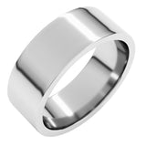 10K White Gold 7 mm Lightweight Comfort-Fit Flat Band Size 8