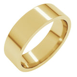 14K Yellow Gold 6 mm Lightweight Comfort-Fit Flat Band Size 7