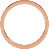 14K Rose Gold 3 mm Flat Comfort Fit Light Band Size 8