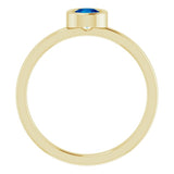 14K Yellow Gold 4.5 mm Lab-Grown Blue Sapphire Ring