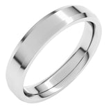10K White Gold 4 mm Beveled-Edge Comfort-Fit Flat Band Size 7.5