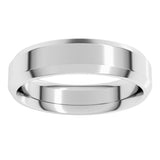 18K White Gold 5 mm Beveled-Edge Comfort-Fit Flat Band Size 8.5