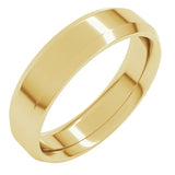 14K Yellow Gold 5 mm Beveled-Edge Comfort-Fit Flat Band Size 11.5