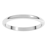 10K White Gold 2 mm Half Round Band Size 5.5