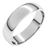14K White Gold 5 mm Lightweight Half Round Band Size 8