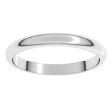 10K White Gold 2.5 mm Half Round Band Size 9