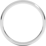 14K White Gold 3 mm Lightweight Comfort-Fit Half Round Band Size 9.5