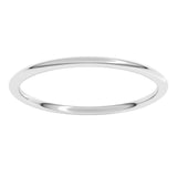 14K White Gold 1 mm Lightweight Comfort-Fit Half Round Band Size 4.5