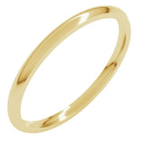10K Yellow Gold 1.5 mm Lightweight Comfort-Fit Half Round Band Size 8