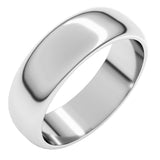14K White Gold 6 mm Half Round Band Size 10.5