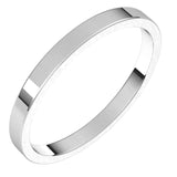 14K White Gold 2 mm Flat Band Size 4.5