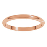 14K Rose Gold 2 mm Half Round Band Size 5.5