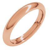 14K Rose Gold 3 mm Comfort-Fit Half Round Band Size 5.5